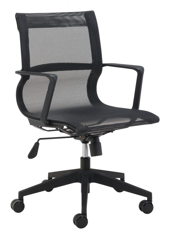 Homeroots Mod All Black Mesh Office Chair 394908