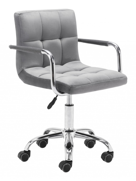 Homeroots Gray Pop Of Color Rolling Office Chair 394953