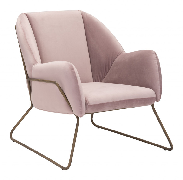 Homeroots Light Pink And Gold Chair 395035