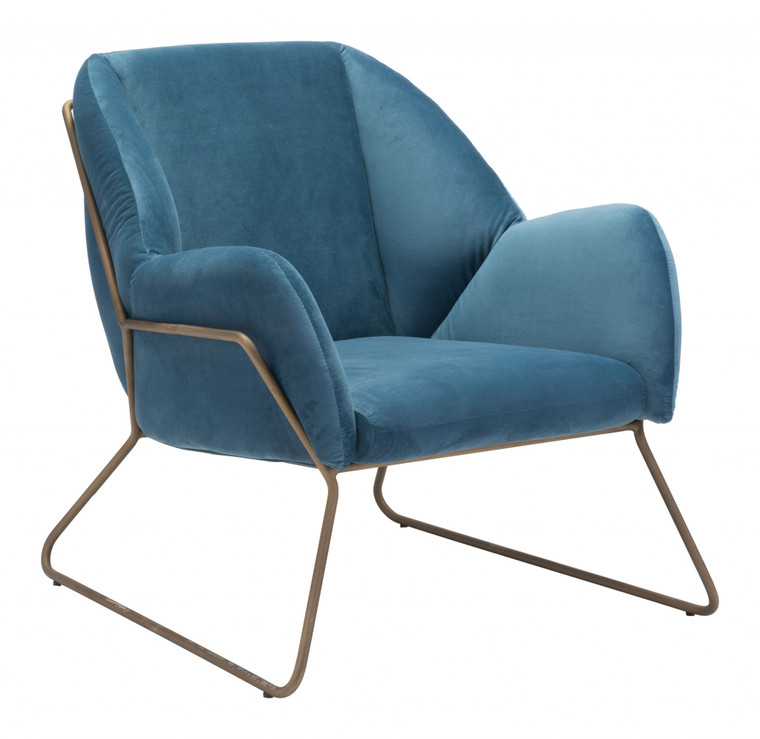Homeroots Blue And Gold Chair 395037
