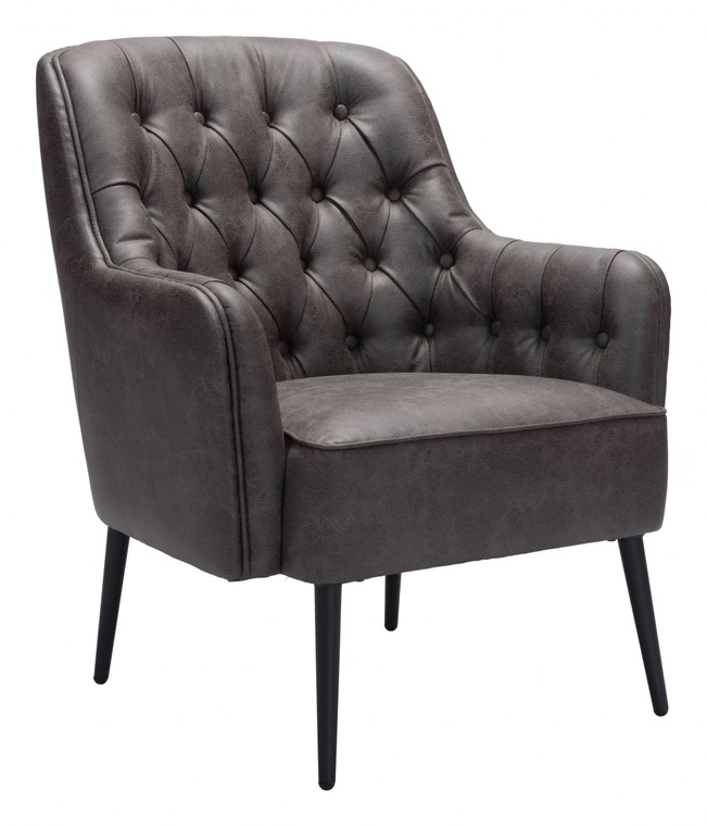 Homeroots Tasmania Accent Chair Vintage Black 395054