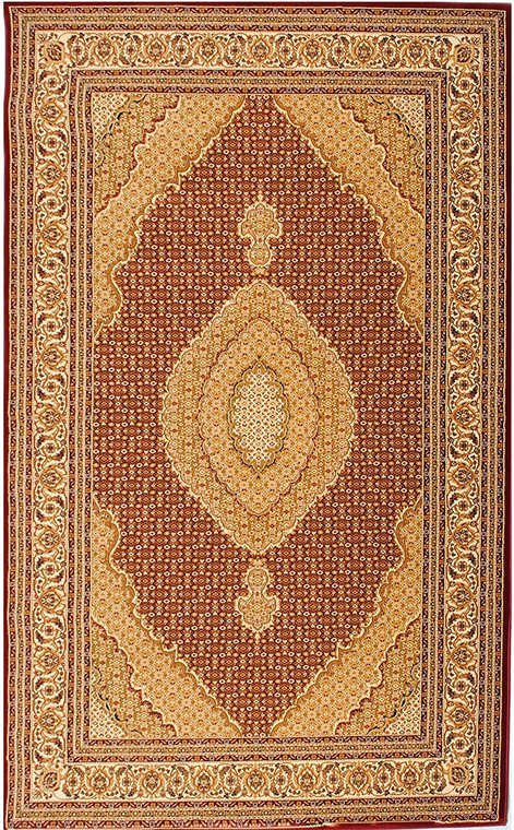 Homeroots 2' X 5' Red And Beige Medallion Area Rug 395312