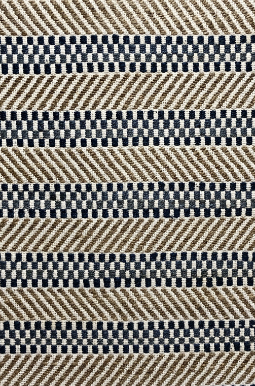 Homeroots 5' X 7' Brown And Navy Striped Area Rug 395999
