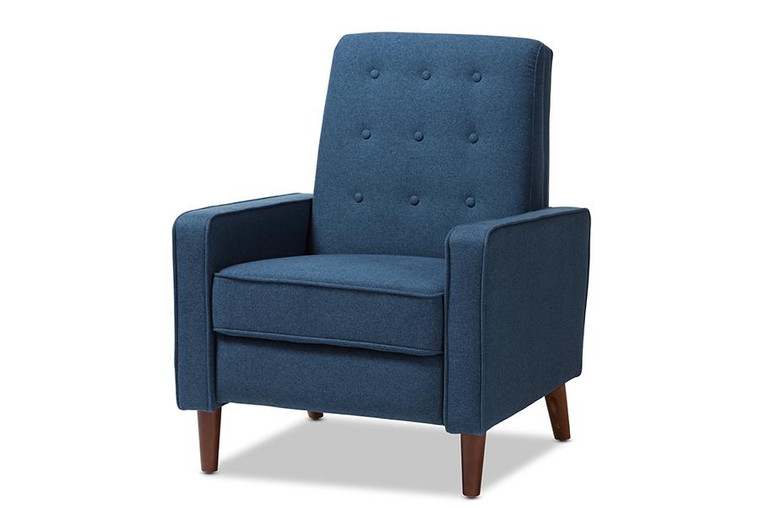 Baxton Studio Blue Fabric Upholstered Lounge Chair 1705-Blue