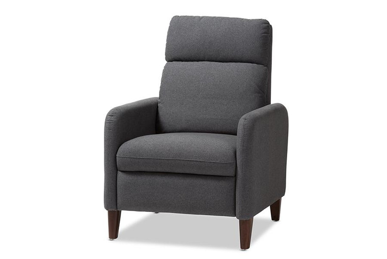 Baxton Studio Grey Fabric Upholstered Lounge Chair 1707-Gray