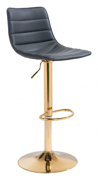 Homeroots Prima Bar Chair Black & Gold 396370