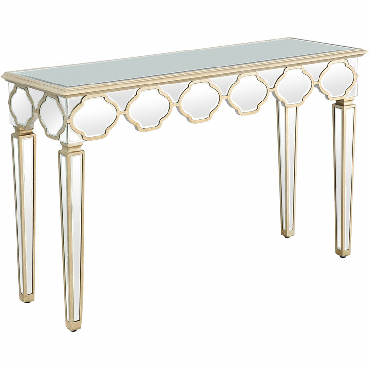 Homeroots Scalloped Edge Console Table 396857