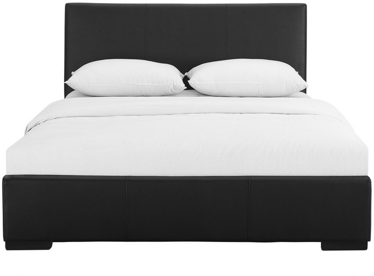 Homeroots Black Upholstered Full Platform Bed 397030