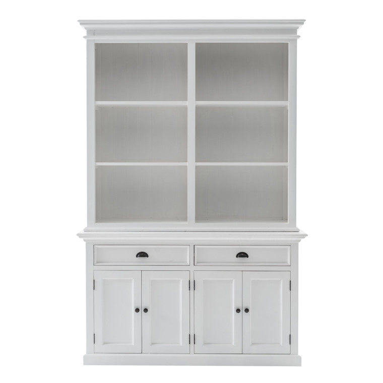 Homeroots Classic White Buffet Hutch Unit With 6 Shelves 397122