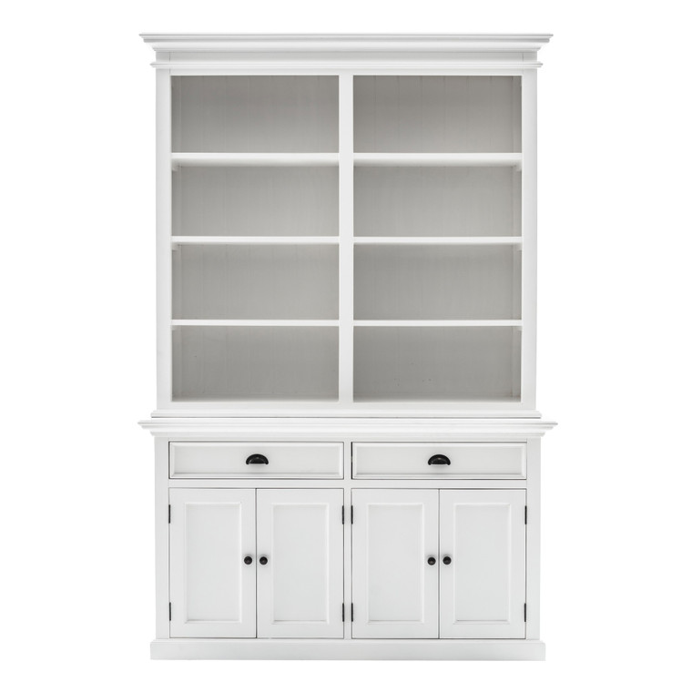 Homeroots Classic White Buffet Hutch Unit With 8 Shelves 397123