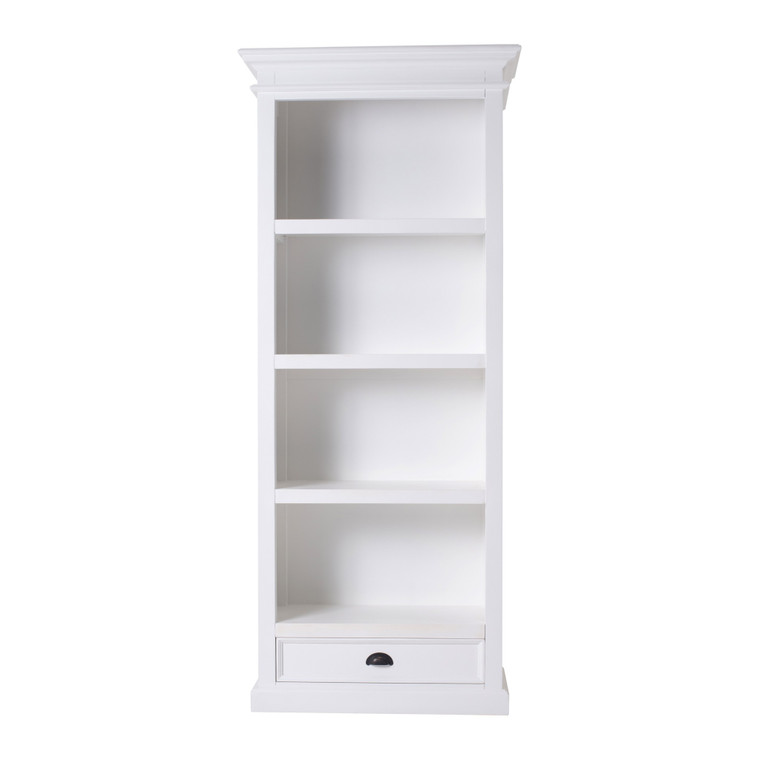 Homeroots Classic White Bookcase With One Drawer 397125