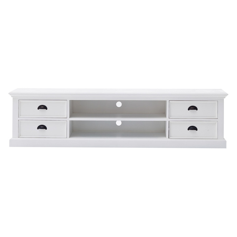 Homeroots 71" Classic White Entertainment Unit With Four Drawers 397708