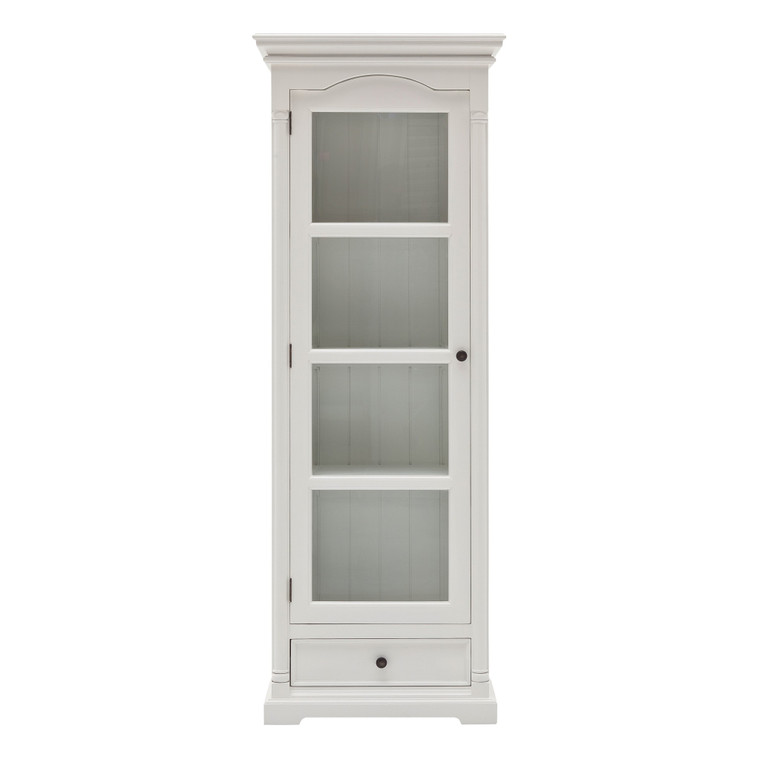 Homeroots Traditional White And Glass Door Storage Cabinet 397833