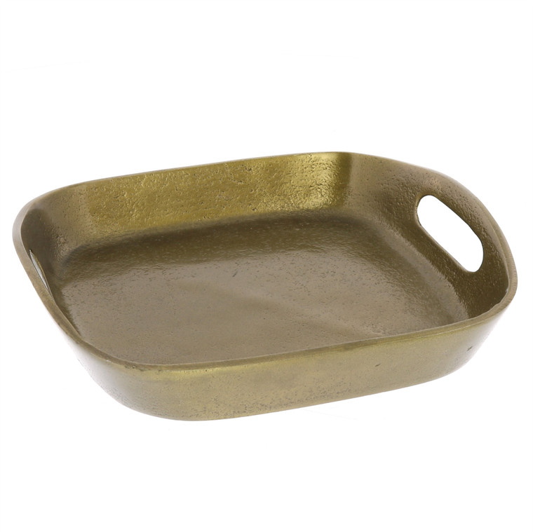 Homeroots Petite Gold Cast Iron Serving Tray 397872