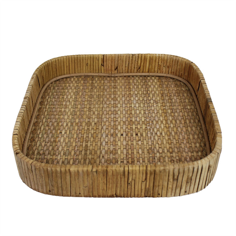 Homeroots Braided Bamboo Square Tray 397897