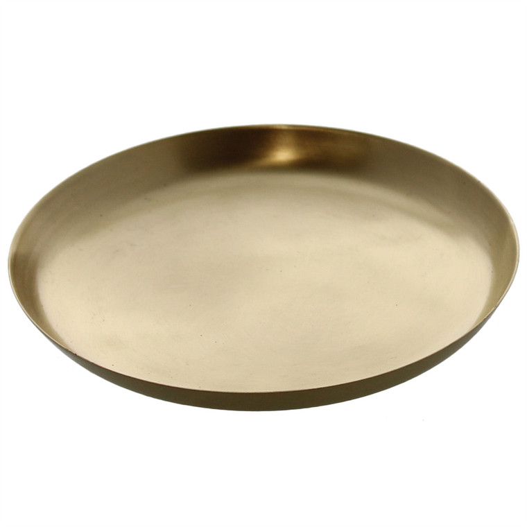 Homeroots Round Gold Metal Serving Tray 397916