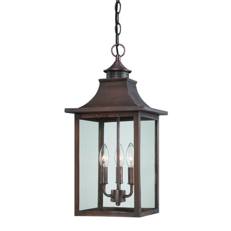 Homeroots St. Charles 3-Light Acopper Patina Hanging Light 398027