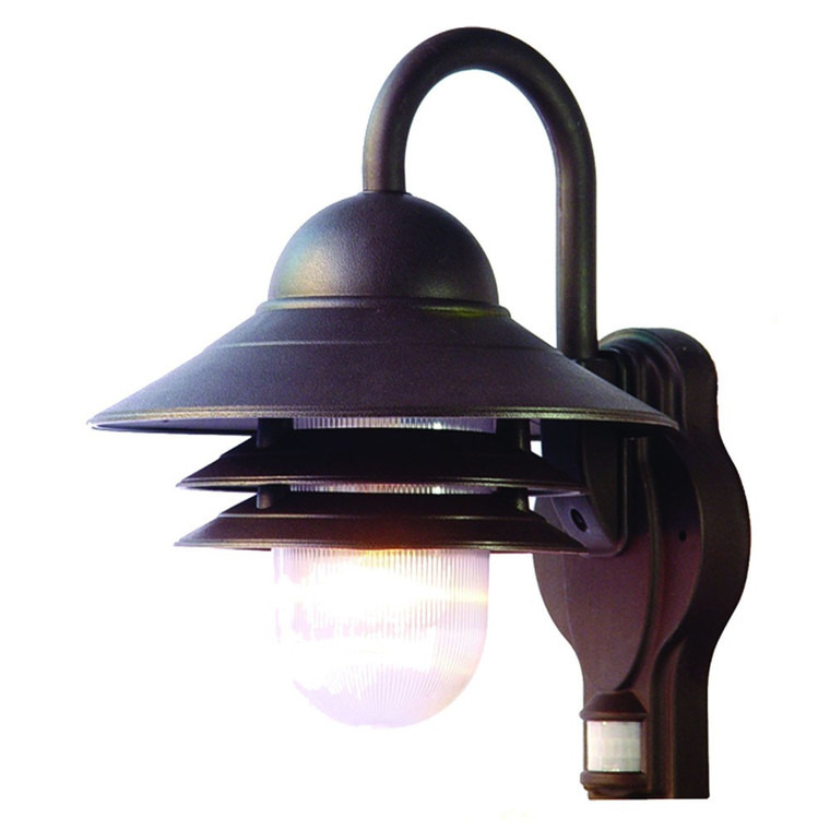 Homeroots Mariner 1-Light Architectural Bronze Wall Light With Motion Sensor 398633