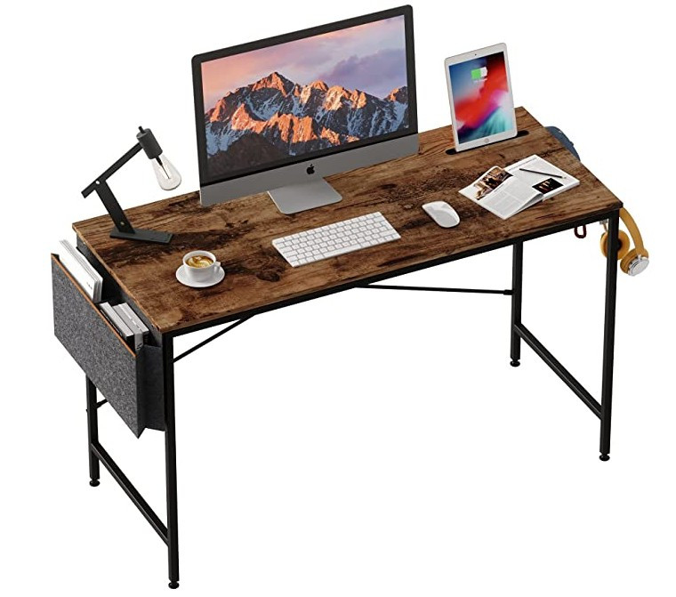 Homeroots 39" Modern Rustic Brown And Black Computer Desk 399574