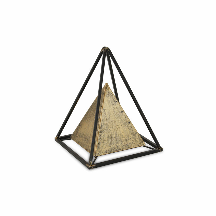 Homeroots Metal Triangular Decorative Sculpture 399636