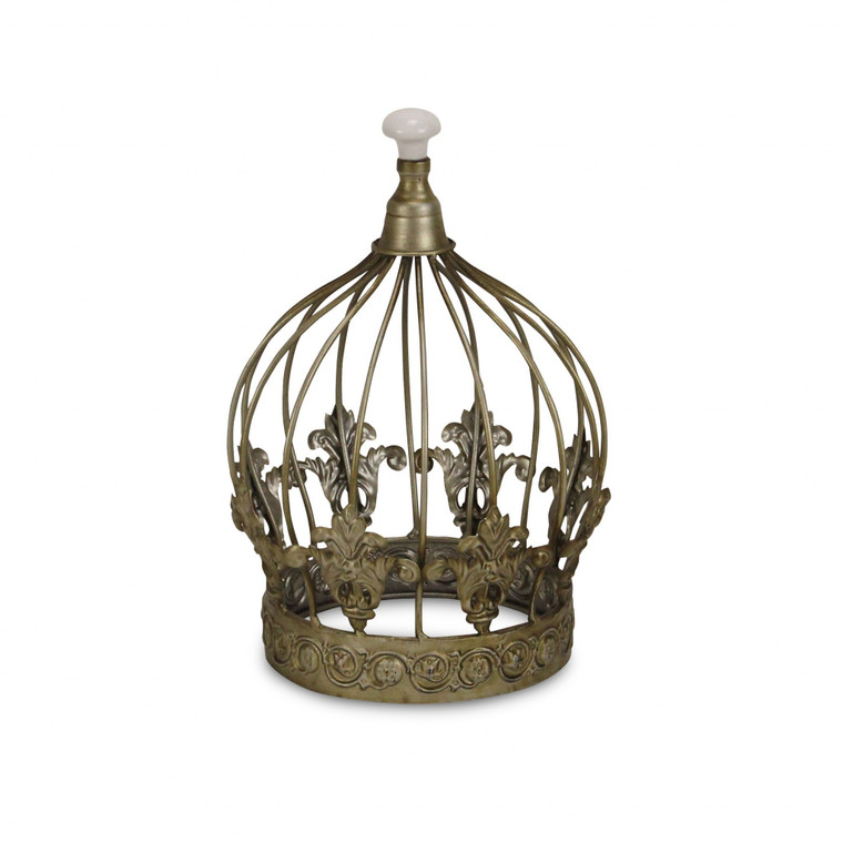 Homeroots Vintage Look Silver Crown Sculpture 399653