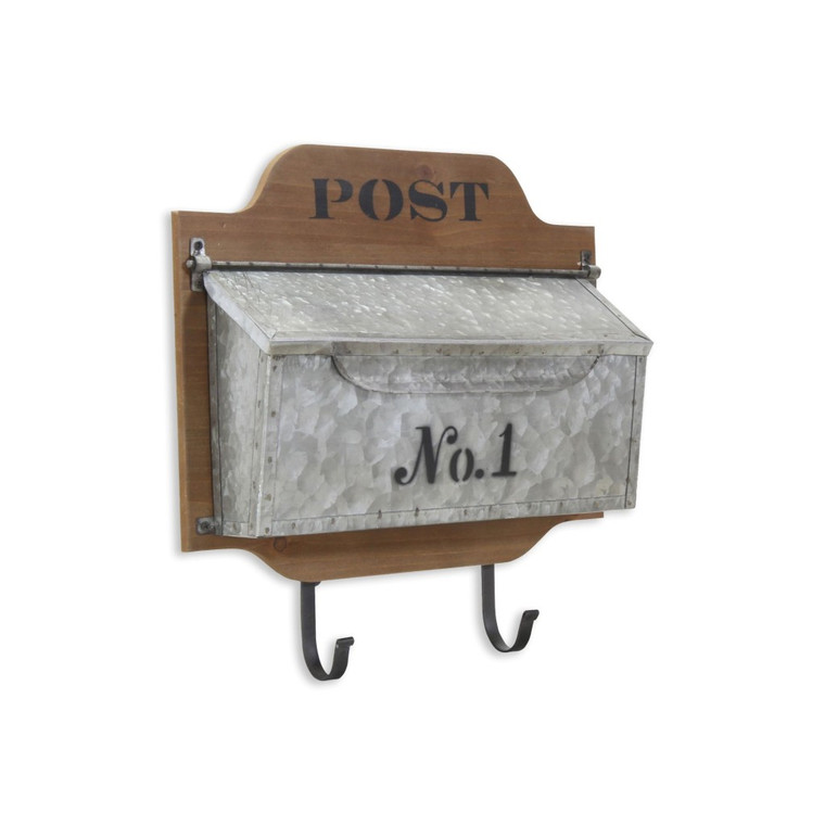 Homeroots Wall Hanging Mailbox With Metal Hooks 399684