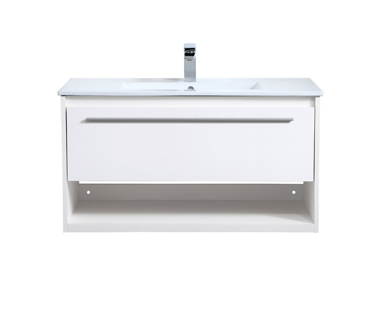 Elegant 36 Inch Single Bathroom Floating Vanity In White VF43036WH