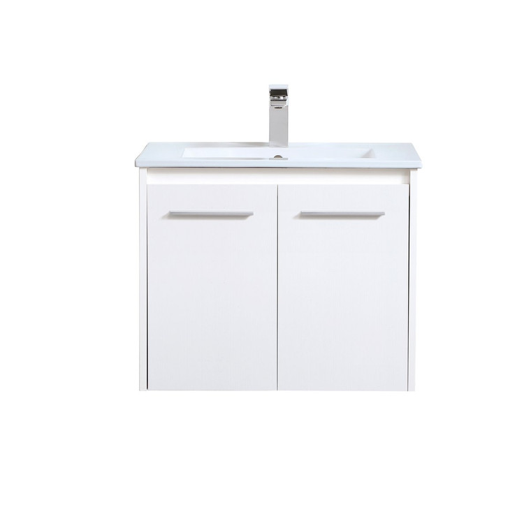 Elegant 24 Inch Single Bathroom Floating Vanity In White VF44024WH