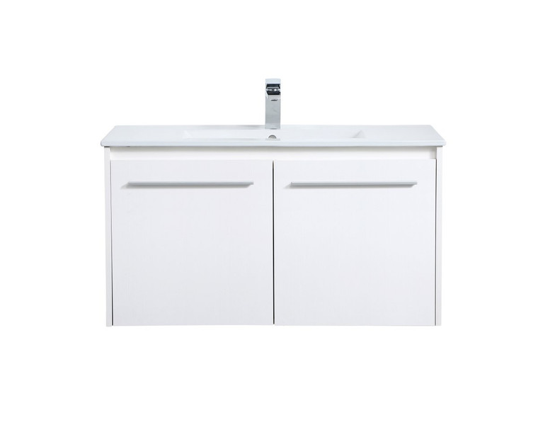 Elegant 36 Inch Single Bathroom Floating Vanity In White VF44036WH