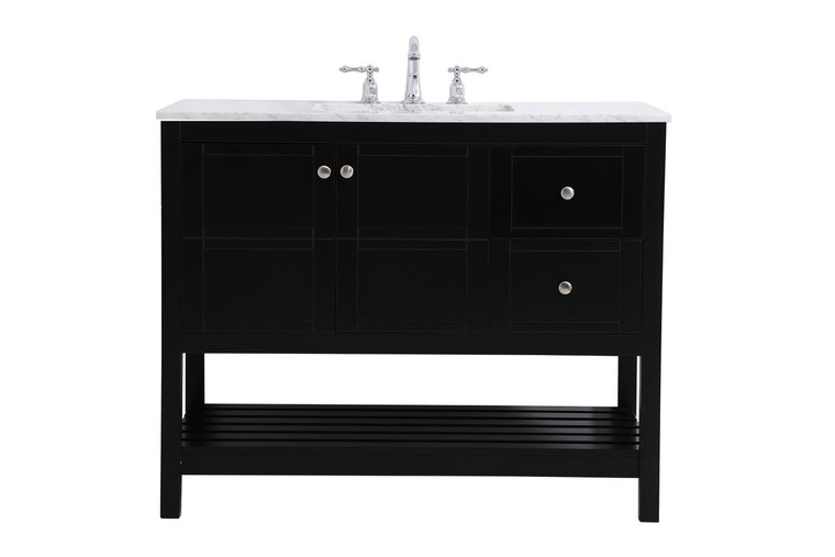 Elegant 42 Inch Single Bathroom Vanity In Black VF16542BK