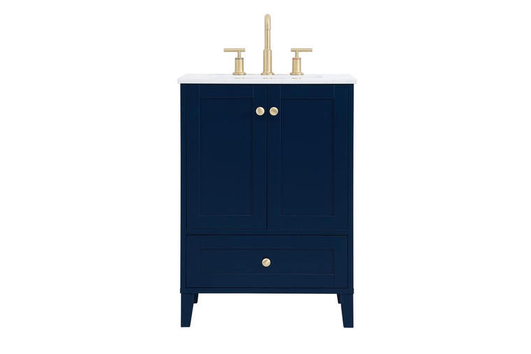 Elegant 24 Inch Single Bathroom Vanity In Blue VF18024BL