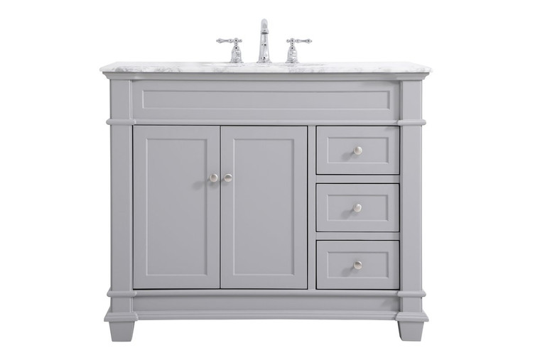 Elegant 42 Inch Single Bathroom Vanity Set In Grey VF50042GR