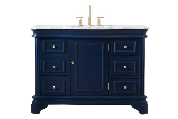 Elegant 48 Inch Single Bathroom Vanity Set In Blue VF52048BL
