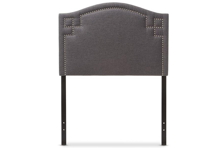 Baxton Studio Aubrey Grey Fabric Upholstered Twin Headboard BBT6563-Dark Grey-Twin HB