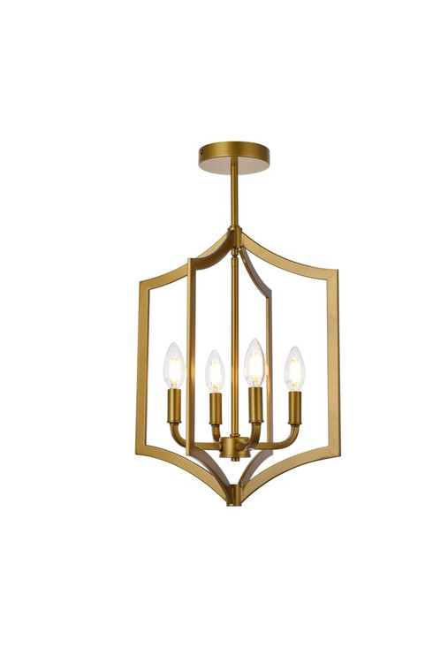 Elegant Kiera 4 Lights Pendant In Brass LD7068F14BR