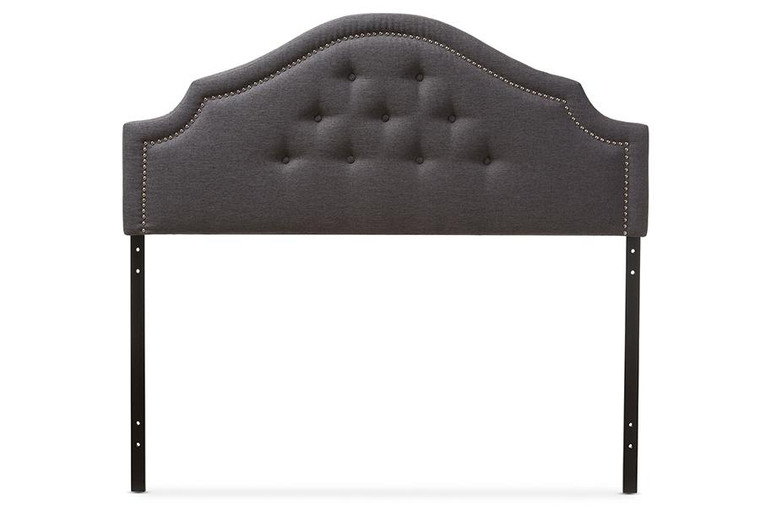 Baxton Studio Cora Grey Fabric Upholstered Full Headboard BBT6564-Dark Grey-Full HB