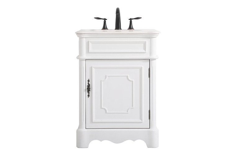 Elegant 24 Inch Single Bathroom Vanity In Antique White VF30424AW