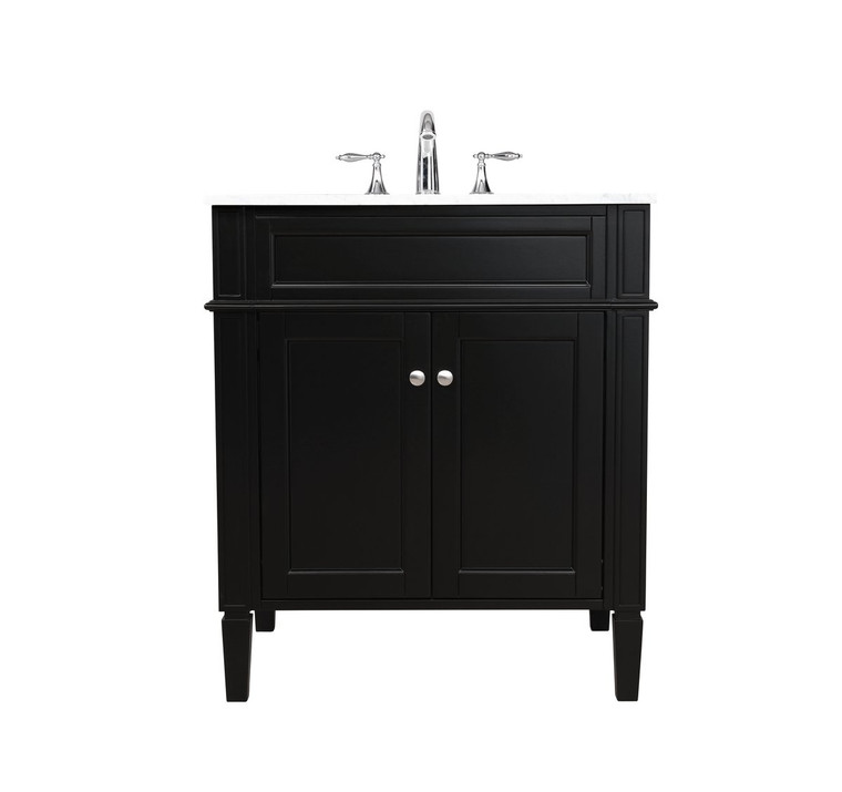 Elegant 30 Inch Single Bathroom Vanity In Black VF12530BK