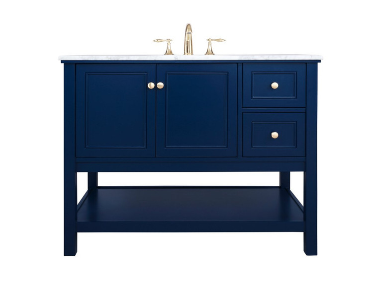 Elegant 42 Inch Single Bathroom Vanity In Blue VF27042BL