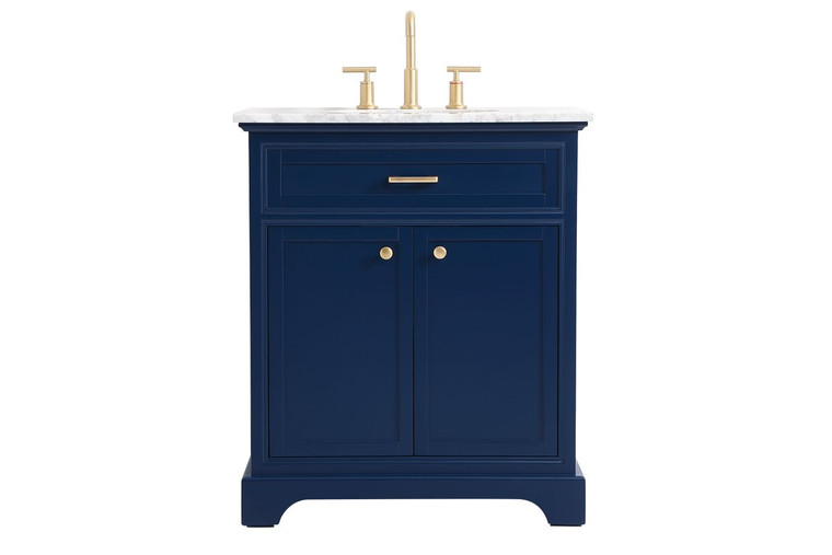 Elegant 30 Inch Single Bathroom Vanity In Blue VF15030BL