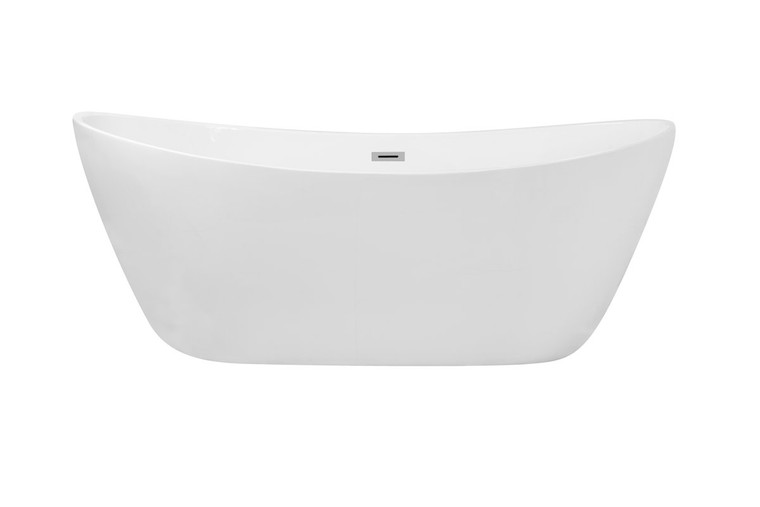Elegant 72 Inch Soaking Double Slipper Bathtub In Glossy White BT10372GW