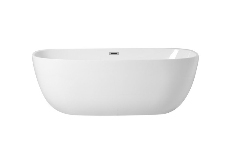 Elegant 70 Inch Soaking Roll Top Bathtub In Glossy White BT10770GW
