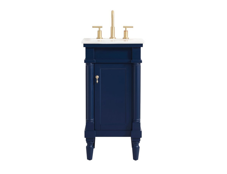 Elegant 18.5 Inch Single Bathroom Vanity In Blue VF13018BL