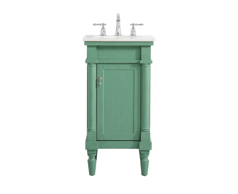 Elegant 18.5 Inch Single Bathroom Vanity In Vintage Mint VF13018VM