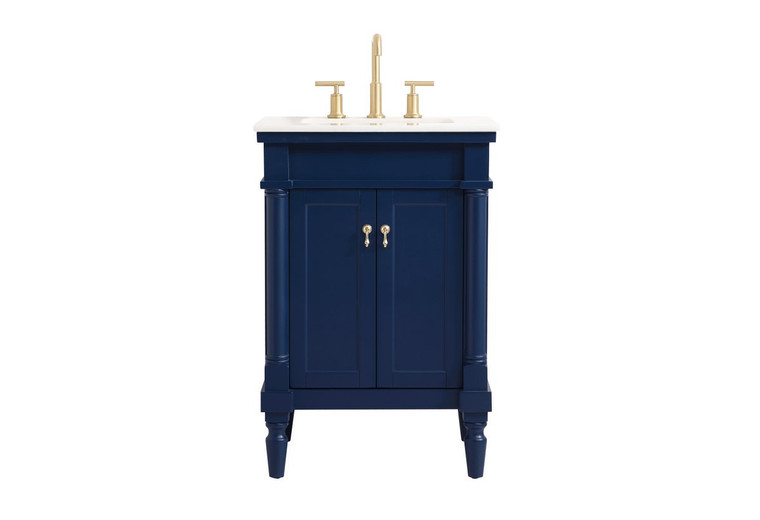 Elegant 24 Inch Single Bathroom Vanity In Blue VF13024BL