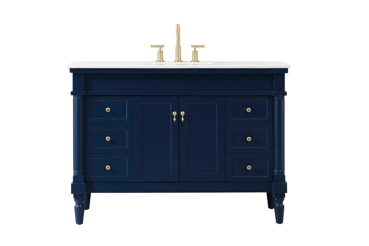 Elegant 48 Inch Single Bathroom Vanity In Blue VF13048BL