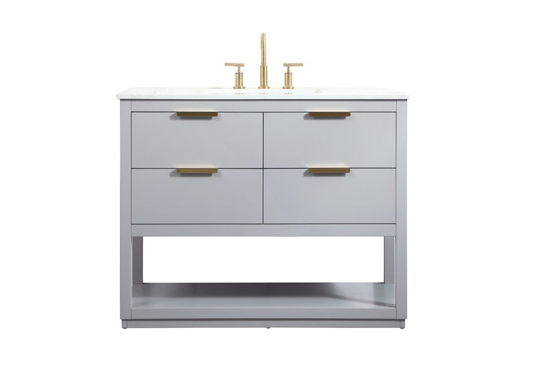 Elegant 42 Inch Single Bathroom Vanity In Grey VF19242GR