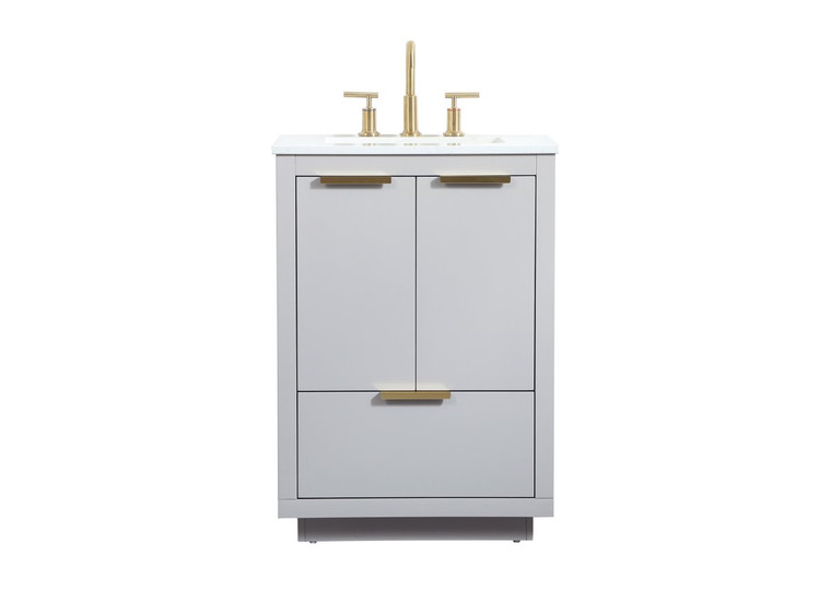 Elegant 24 Inch Single Bathroom Vanity In Grey VF19424GR