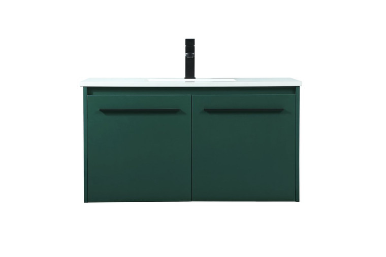 Elegant 36 Inch Single Bathroom Vanity In Green VF44536MGN