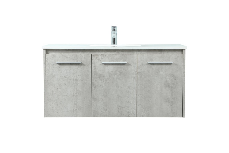 Elegant 40 Inch Single Bathroom Vanity In Concrete Grey VF44540MCG